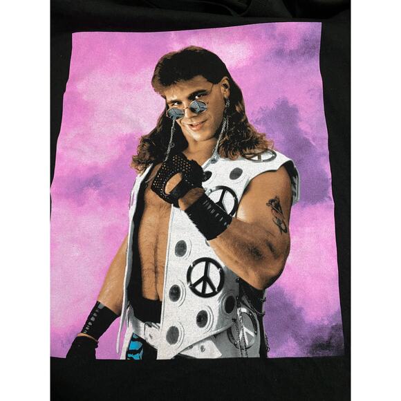 Men's Ripple Junction  Black shawn michaels studio portrait T-Shirt size Medium - Picture 6 of 7